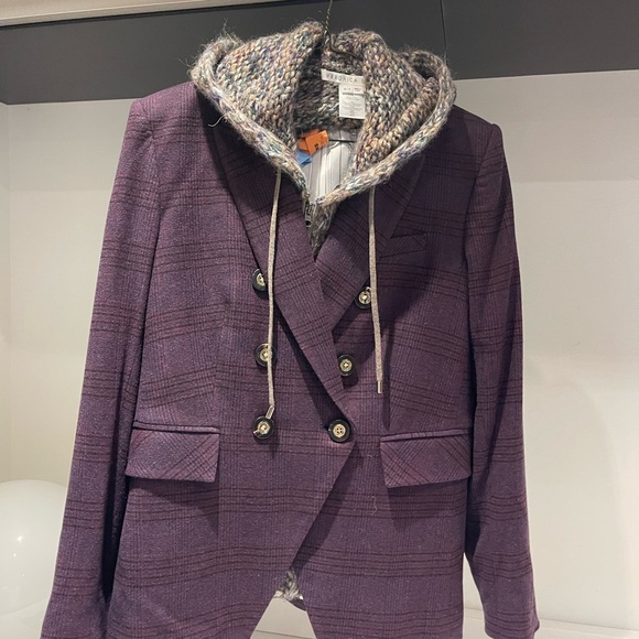 $298 Veronica Beard Sanra Alpaca Wool Blend Hoodie knit Dickey Jacket insert - Picture 14 of 16